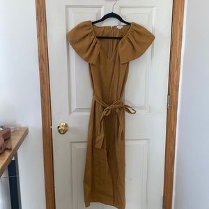 Cuyana Linen Flutter Sleeve Dress